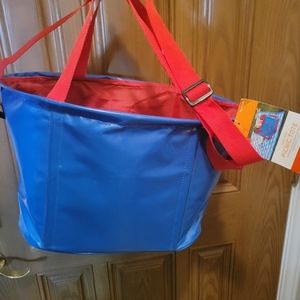 Picnic Basket Tote bag Easy Carry utility tote cinch close adjustable strap NEW